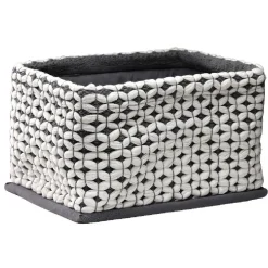 Rangement|Gifi Panière tissu crocheté bicolore L 29x l 23 x H 20 cm