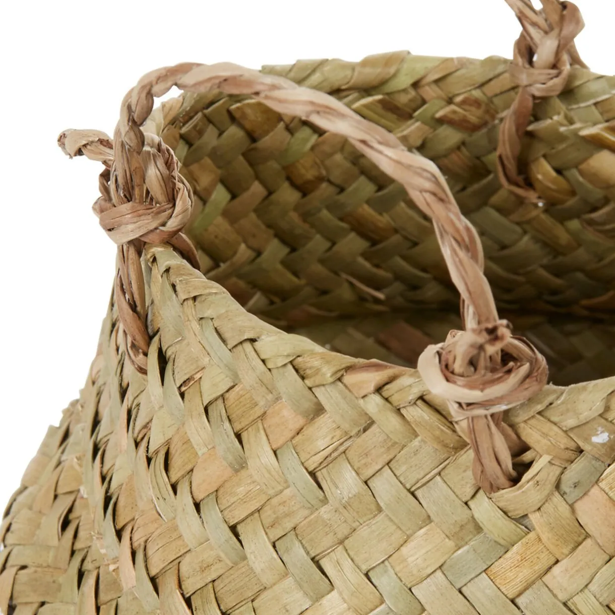 Rangement|Gifi Panière tressée jonc de mer bicolore blanc naturel