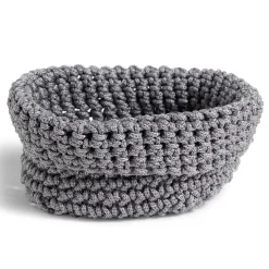 Hot Gifi Panière tressée 14x14x11cm grise