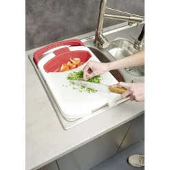 Passoire 2 en 1 planche à découper amovible rouge et blanche^Gifi Clearance
