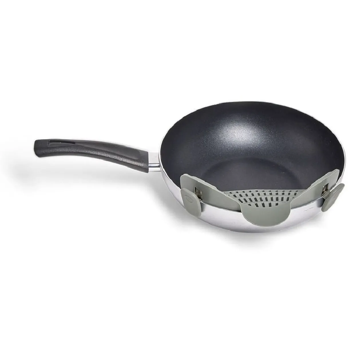 Passoire casserole à clips silicone gris^Gifi Discount