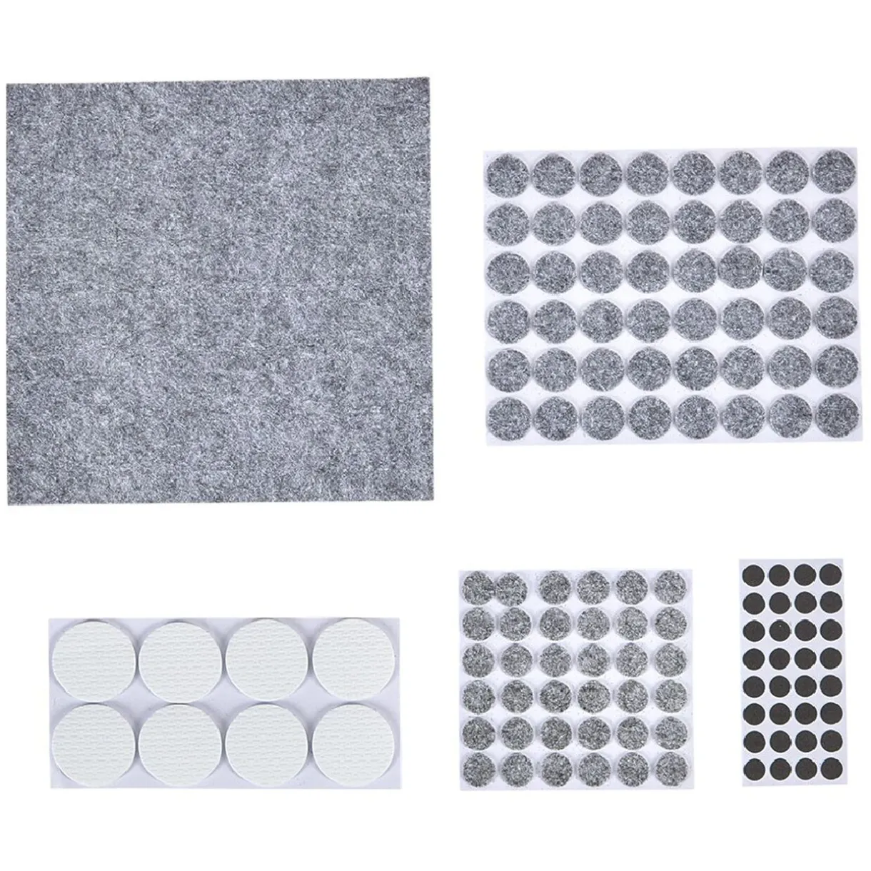 Gifi Patin adhésif en feutre blanc gris noir x125