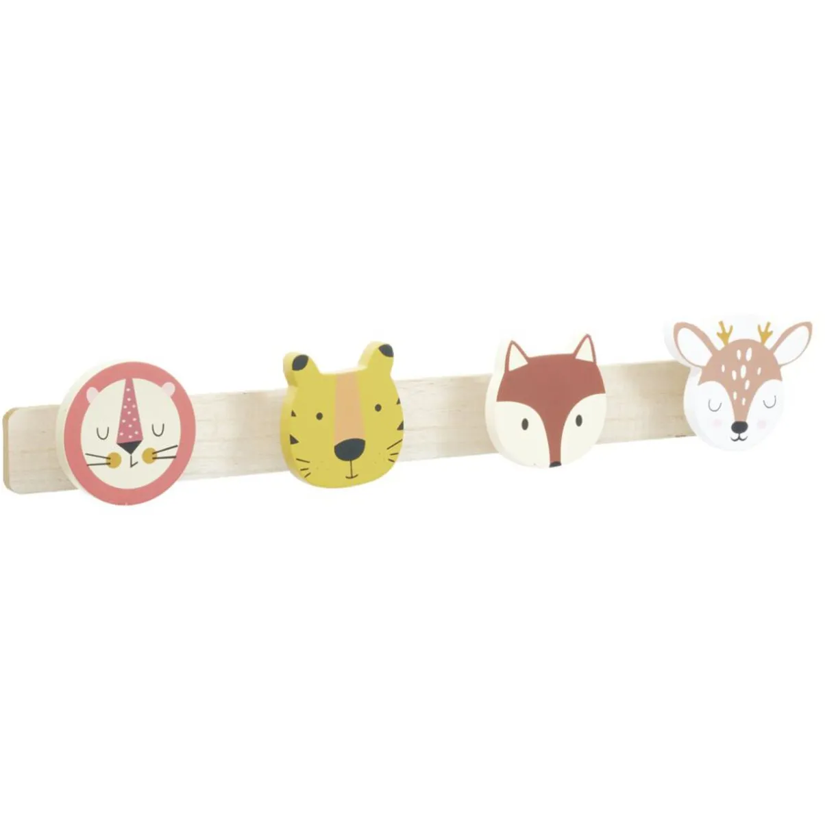 Rangement|Gifi Patère bois tête d'animaux pour enfant 4 crochets 55x8,5xH4,8cm