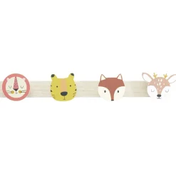 Rangement|Gifi Patère bois tête d'animaux pour enfant 4 crochets 55x8,5xH4,8cm