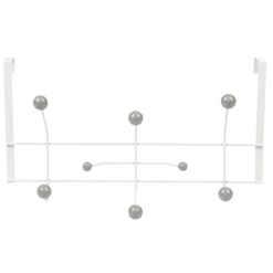 Rangement|Gifi Patère de porte 6 crochets blanc et gris