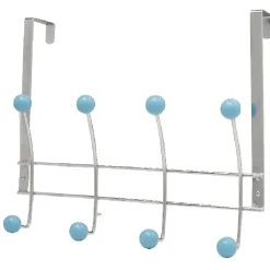 Rangement|Gifi Patère de porte 8 crochets boule bleu