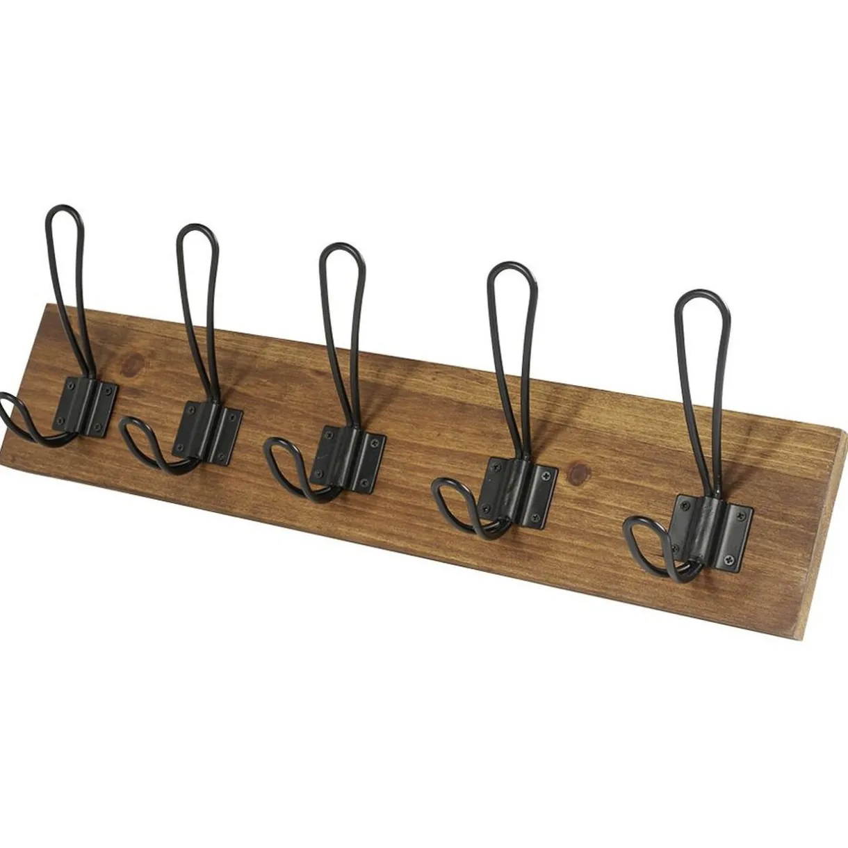 Rangement|Gifi Patère en bambou 5 crochets métal noir L48cm