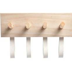 Rangement|Gifi Patère en bois 4 crochets effet simili