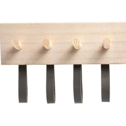 Rangement|Gifi Patère en bois 4 crochets effet simili