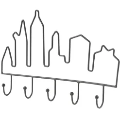 Rangement|Gifi Patère indus métal noir 5 crochets L30,5cm