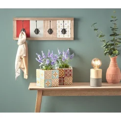 Rangement|Gifi Patère murale 4 crochets carreaux de ciment Dolce Vita