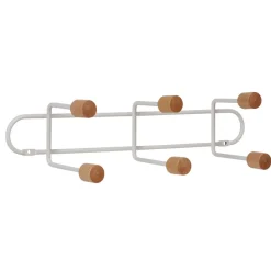 Rangement|Gifi Patère murale 6 crochets en métal et bois