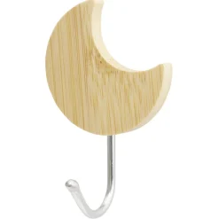 Rangement|Gifi Patère murale forme lune bambou et métal 7xH4,5cm x2