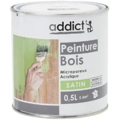 Gifi Peinture bois extérieur 0,5L blanc satiné