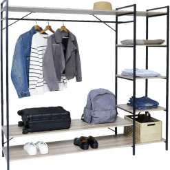 Rangement|Gifi Penderie bois XXL 6 étagères 160x40xH180cm