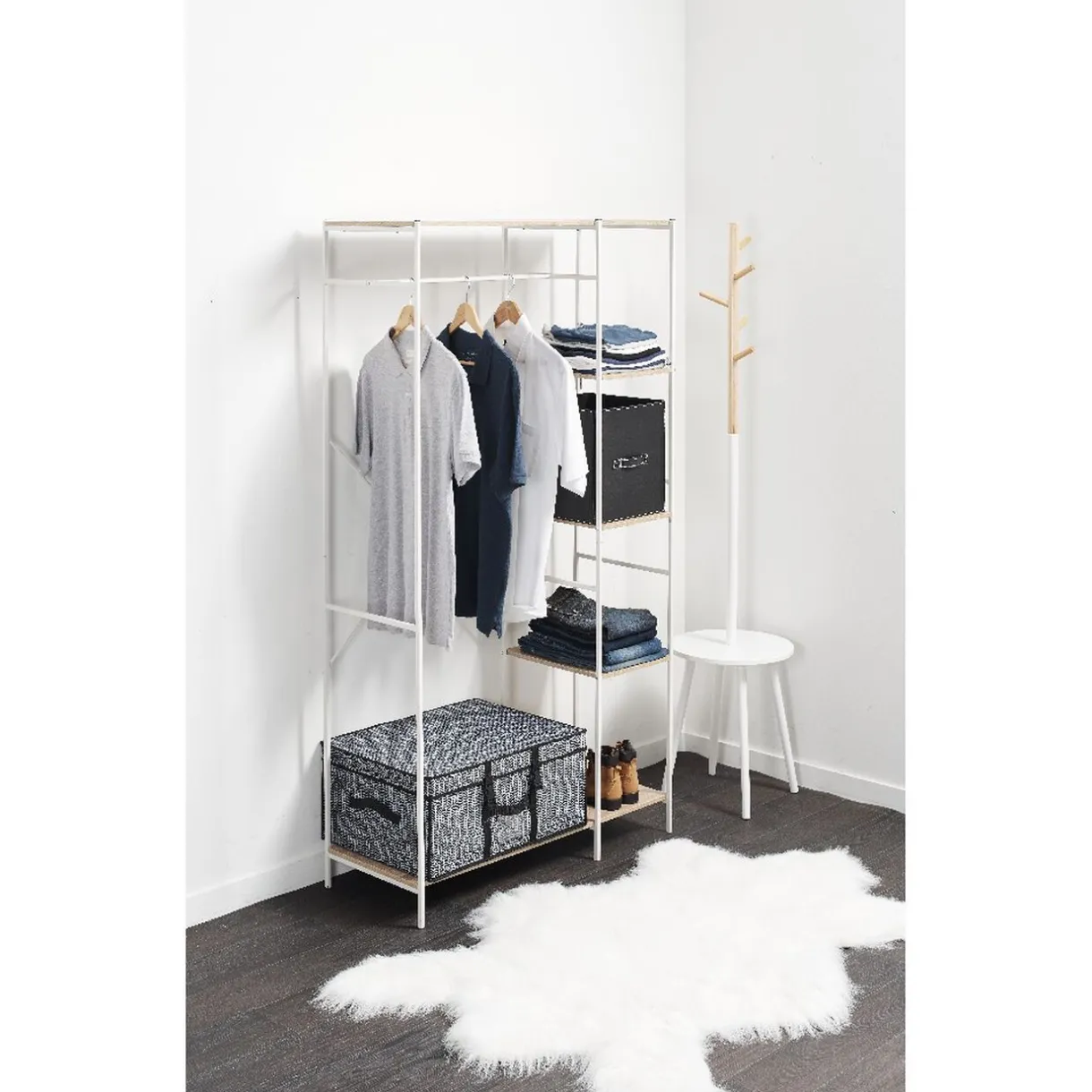 Rangement|Gifi Penderie ouverte blanche 4 étagères