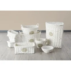 Rangement|Gifi Petit panier de rangement osier tressé blanc