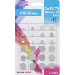 Discount Gifi Pile bouton alcaline lithium Grundig 24 pièces