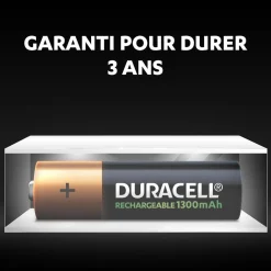 Gifi Pile rechargeable Duracell AA 1300 mAh, LR6 - Lot de 4