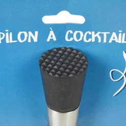 Pilon à cocktail denté inox gris et noir^Gifi Best