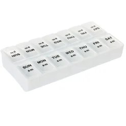 Hot Gifi Pilulier 7 jours transparent compartiments x14