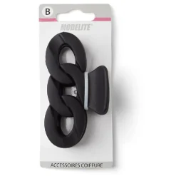 New Gifi Pince à cheveux effet chaîne plastique noir mat 8cm