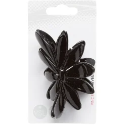 Sale Gifi Pince à cheveux fantaisie design fleur noir brillant