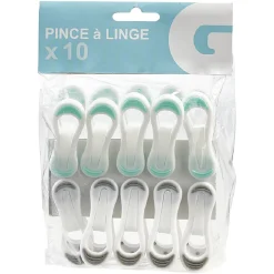 Entretien Du Linge|Gifi Pince à linge multiusage blanche design multicolore x10