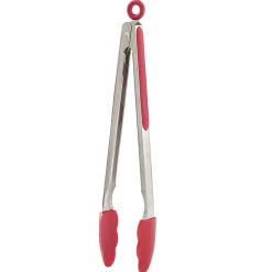 Pince à viande en inox plastique rouge gris^Gifi Best