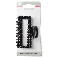 Discount Gifi Pince cheveux crabe noir brillant rectangulaire L8cm