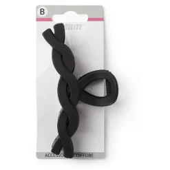 Discount Gifi Pince cheveux crocodile noir mat effet torsadé L11cm