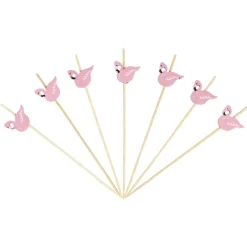 Pique pour apéritif décor pastéque, ananas, cactus ou flamand rose en bambou x30^Gifi