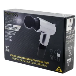 Outlet Gifi Pistolet de massage par vibration Homday Care sans fil blanc et noir