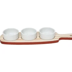 Planche à apéritifs 3 coupelles blanc naturel^Gifi New
