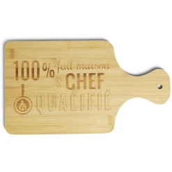 Planche à découper bambou 100% chef qualifié 33x18,5cm^Gifi Discount