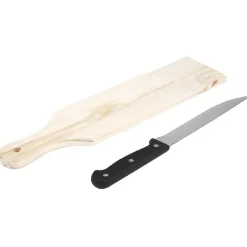 Planche à découper bois avec couteau^Gifi New