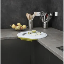 Planche à découper d angle blanc vert^Gifi New