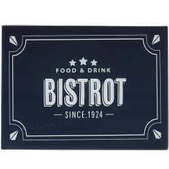 Planche à découper en verre design Bistrot noir blanc^Gifi New