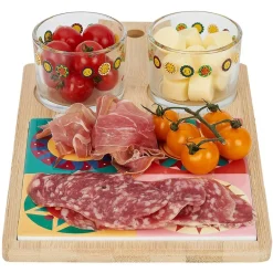 Planche de présentation apéritif bambou avec 2 ramequins 32x17x1cm^Gifi Sale