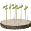 Planche support à pics apéritifs ronde en bois déco feuille^Gifi Clearance