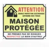 Gifi Plaque signalétique "Attention, maison protégée" - 24x20 cm