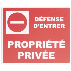 Discount Gifi Plaque signalétique "Propriété privée" - 24x20 cm