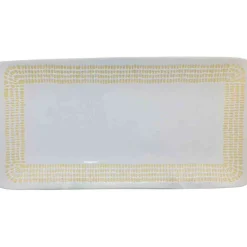 Plat à cake blanc contour grains de riz jaunes^Gifi Best