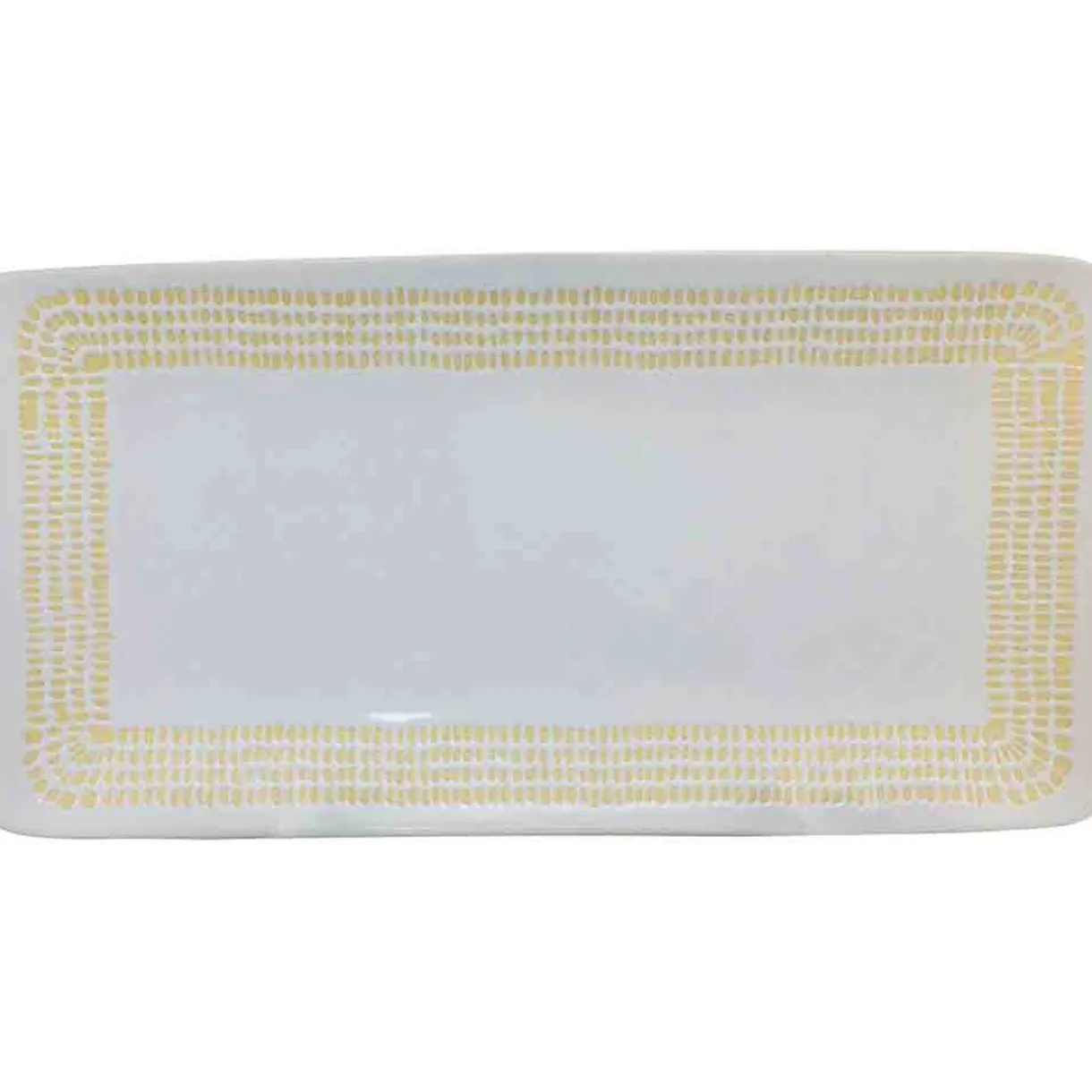 Plat à cake blanc contour grains de riz jaunes^Gifi Best