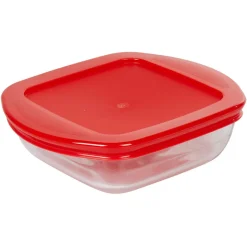 Plat à four carré en verre couvercle plastique^Gifi New