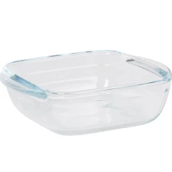 Plat à four carré en verre couvercle plastique^Gifi New