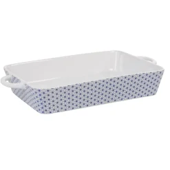 Plat à four design géométrique bleu et blanc^Gifi Best