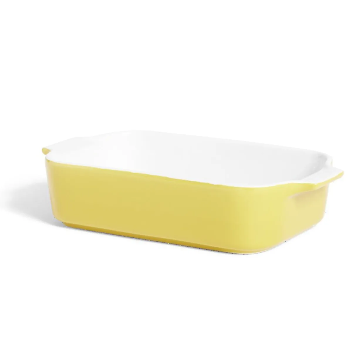 Plat à four en grès blanc et jaune 24x13,6xH5,5cm^Gifi Sale