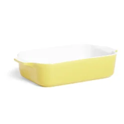 Plat à four en grès blanc et jaune 24x13,6xH5,5cm^Gifi Sale