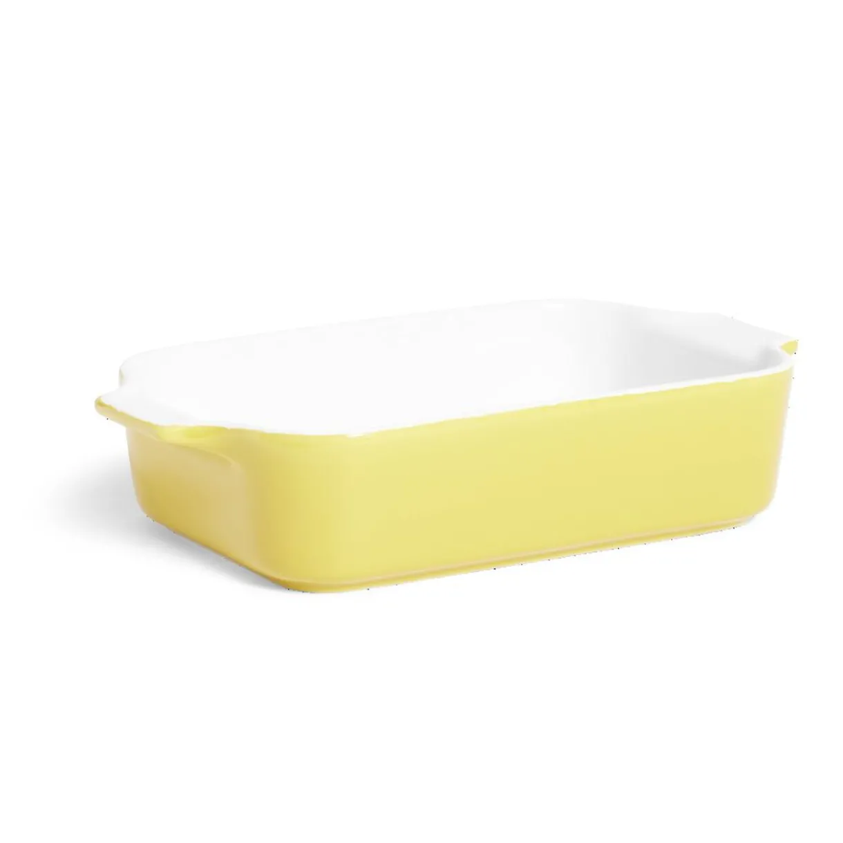 Plat à four en grès blanc et jaune 24x13,6xH5,5cm^Gifi Sale